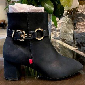 Marc Joseph Womens Madison Navy Nubuck Ankle Boots Size 10 Medium (B, M)